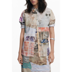 DESIGUAL DAMEN LANGARMSHIRT, BEIGE