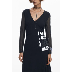 ROBE LONGUE NOIRE POUR FEMME DESIGUAL