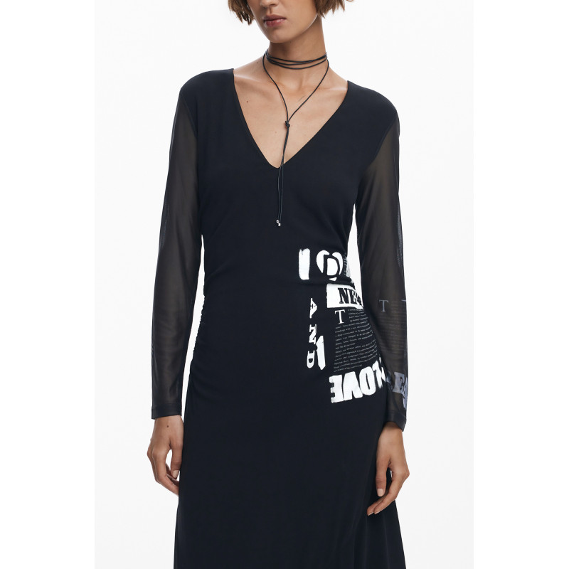 ROBE LONGUE NOIRE POUR FEMME DESIGUAL