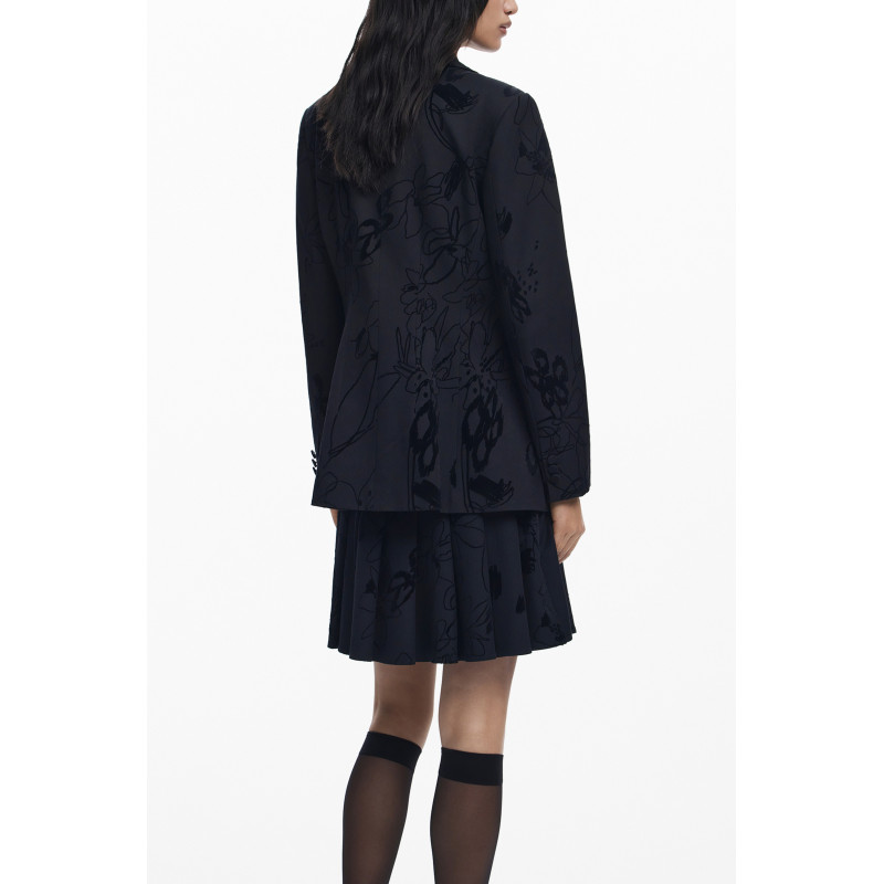 CHAQUETA NEGRA CLÁSICA DE MUJER DESIGUAL