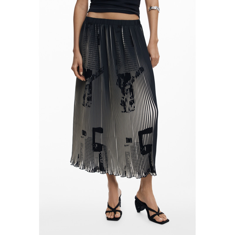 DESIGUAL WOMEN'S LONG SKIRT BLACK