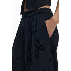 PANTALONES NEGROS DE MUJER DESIGUAL