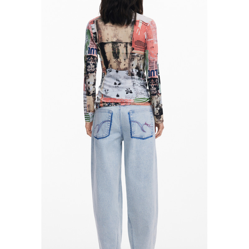 DESIGUAL WOMEN'S PINK SWEATER