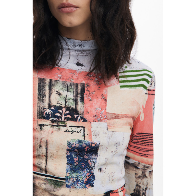 DESIGUAL WOMEN'S PINK SWEATER