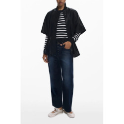 PONCHO DESIGUAL MUJER NEGRO