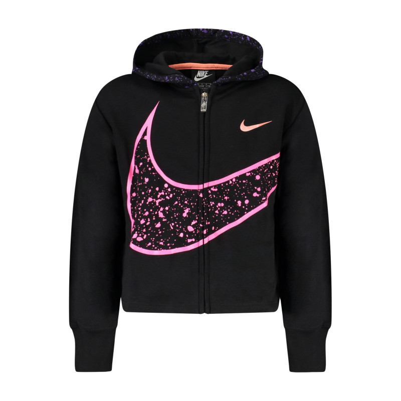 NIKE GIRLS' BLACK ZIP-UP SWEATSHIRT