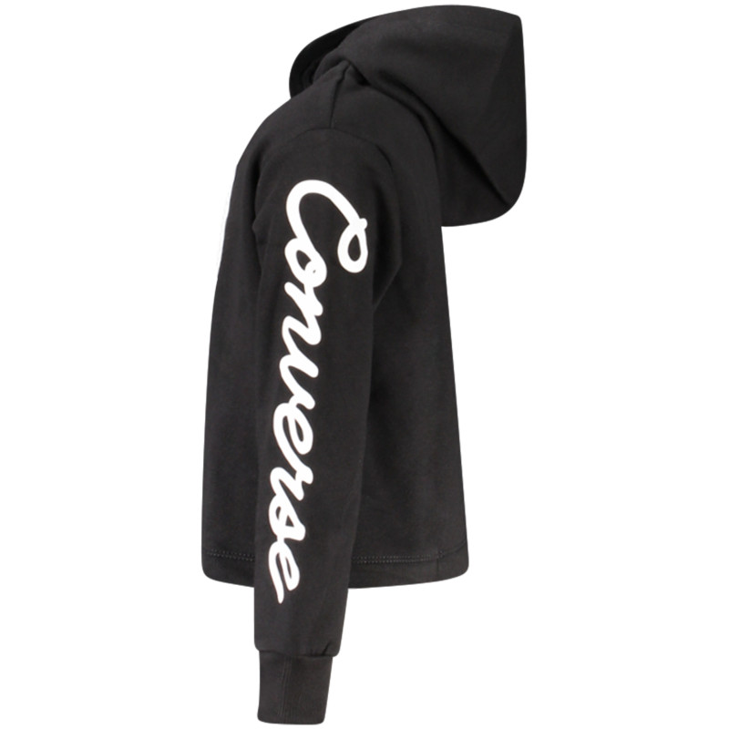 Sudadera con capucha y cremallera para niña de Converse, color negro