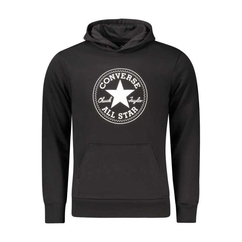 Sudadera con capucha y cremallera negra de Converse para niños
