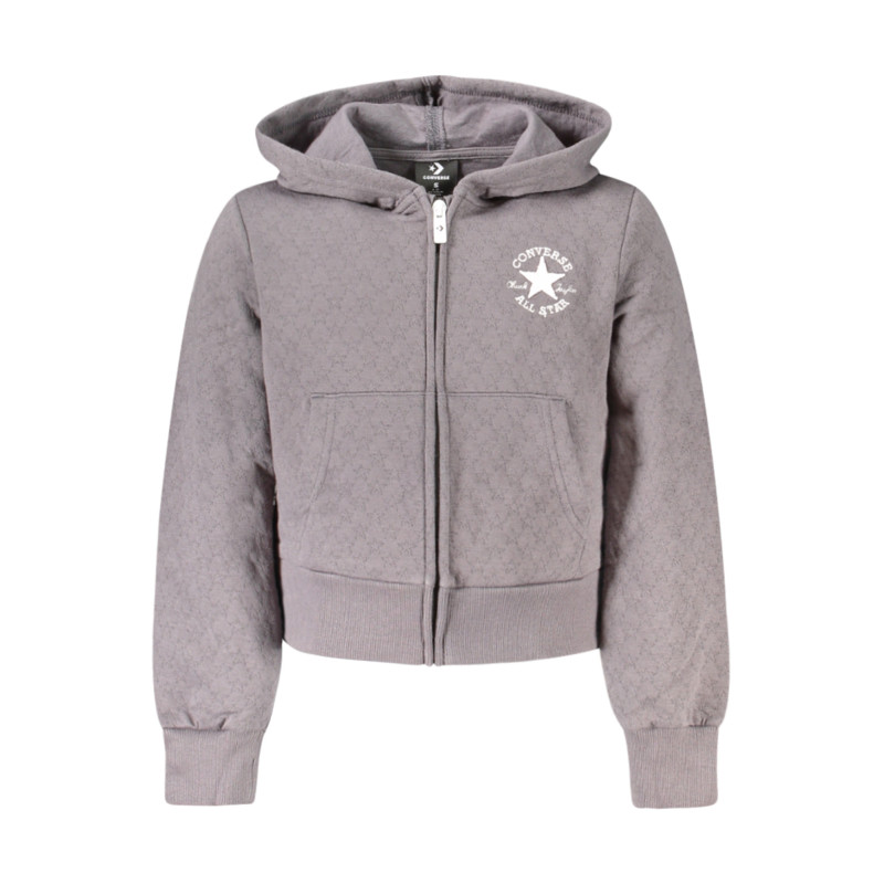 Converse Girls' Zip-Up Hoodie, Grey