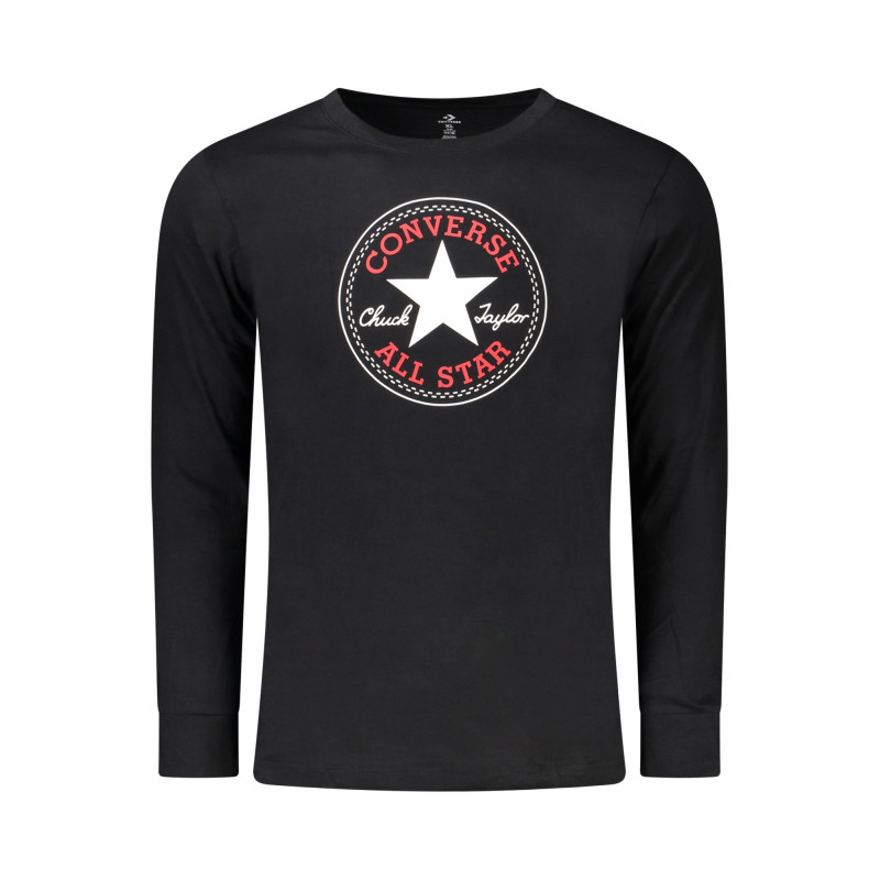 CONVERSE KIDS' BLACK LONG-SLEEVED T-SHIRT