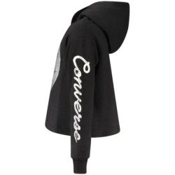 Sudadera con capucha y cremallera para niña de Converse, color negro