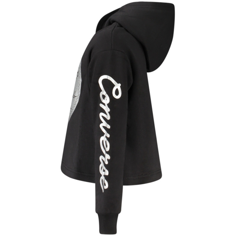 Converse Mädchen Zip-Up Hoodie, Schwarz