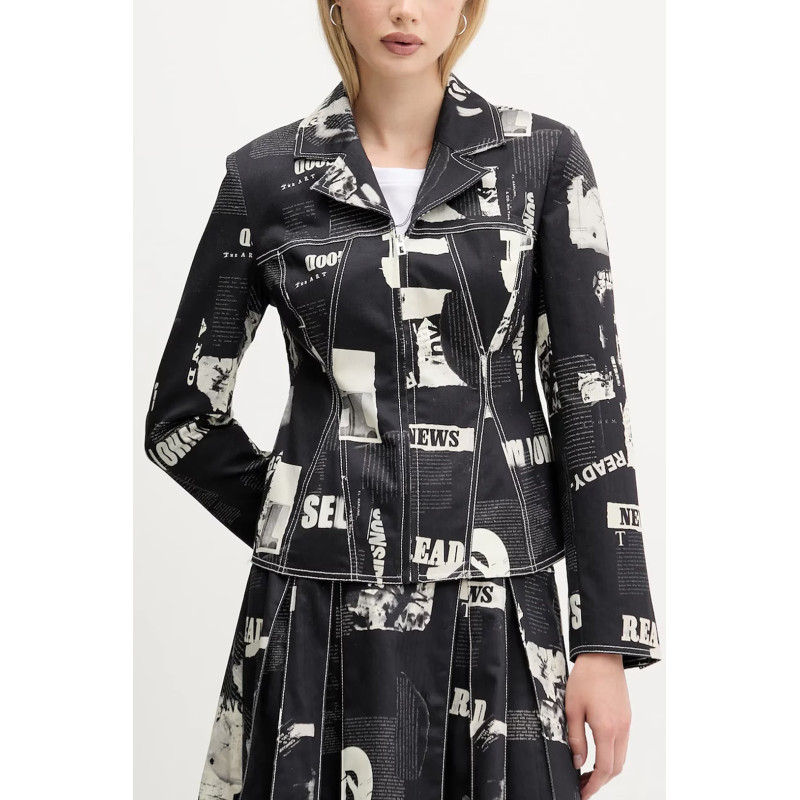 CHAQUETA DEPORTIVA NEGRA DE MUJER DESIGUAL