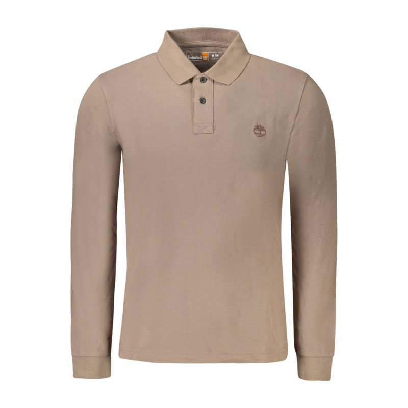 TIMBERLAND MEN'S LONG-SLEEVE POLO SHIRT, BROWN