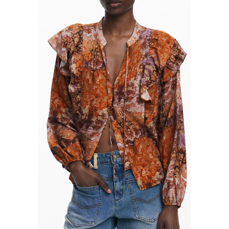 DESIGUAL DAMEN LANGARMSHIRT, ORANGE
