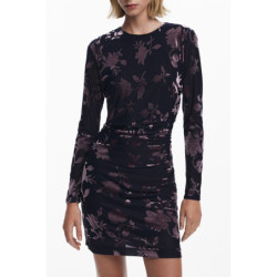 VESTIDO CORTO DESIGUAL PARA MUJER EN AZUL