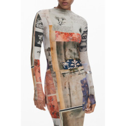 DESIGUAL LANGES DAMENKLEID IN BEIGE