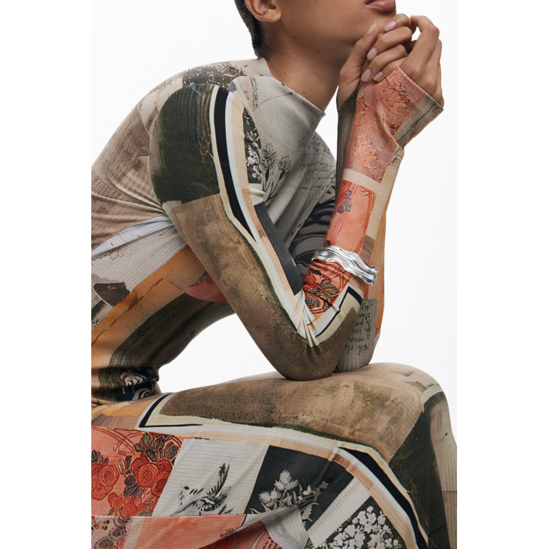 DESIGUAL LANGES DAMENKLEID IN BEIGE