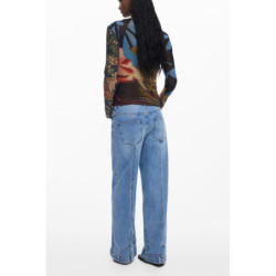 DESIGUAL T-SHIRT MANICHE LUNGHE DONNA NERO