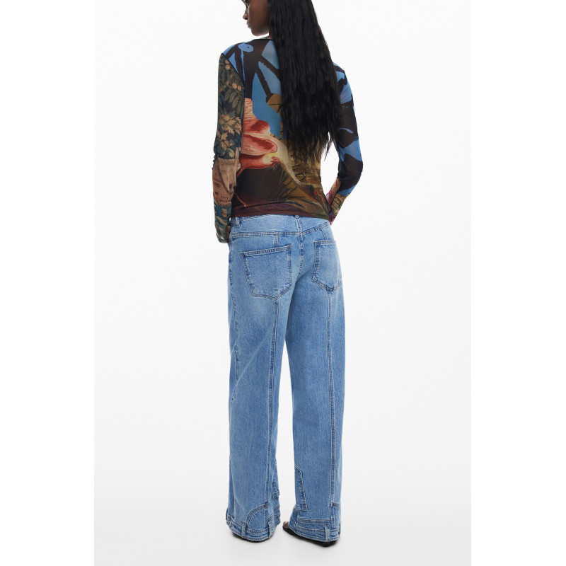 DESIGUAL WOMEN'S LONG-SLEEVED T-SHIRT BLACK