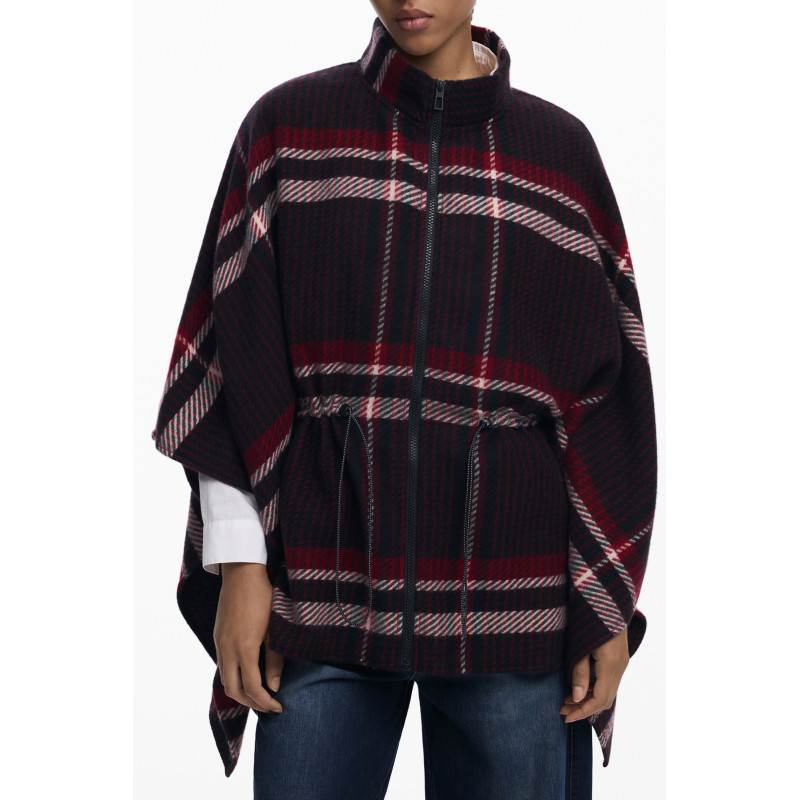 PONCHO NEGRO DE MUJER DESIGUAL