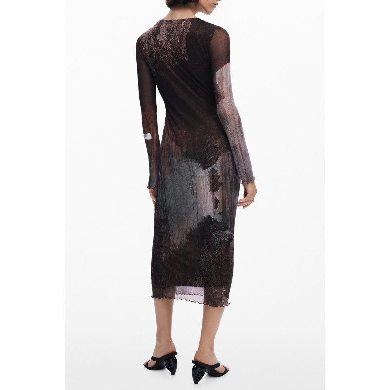 ROBE LONGUE POUR FEMME DESIGUAL MARRON