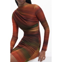 DESIGUAL DAMEN KURZES KLEID ORANGE