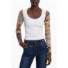 DESIGUAL WOMEN'S WHITE SWEATER