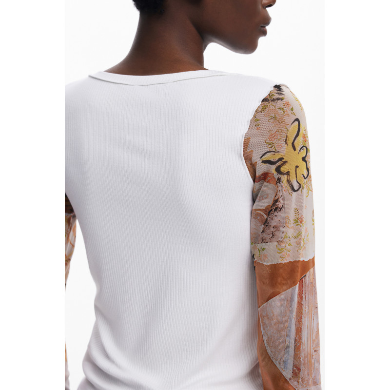 DESIGUAL WOMEN'S WHITE SWEATER