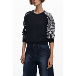 DESIGUAL WOMEN'S BLACK SWEATER