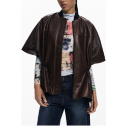 PONCHO MARRON POUR FEMME DESIGUAL