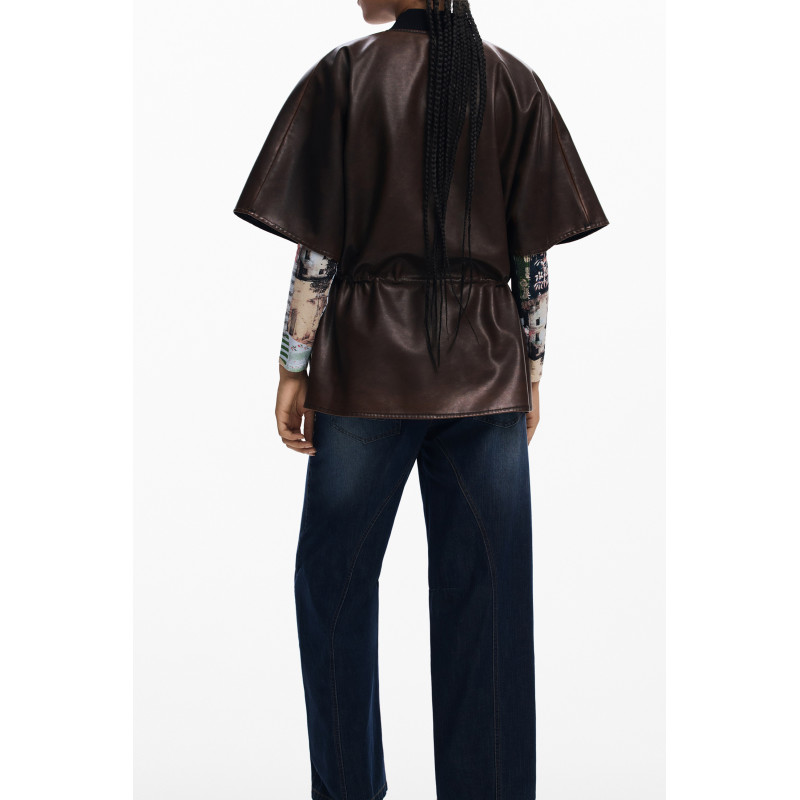 PONCHO MARRON POUR FEMME DESIGUAL