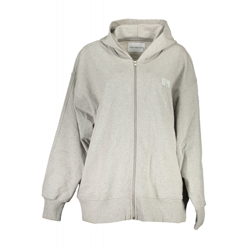 SUDADERA CON CREMALLERA CALVIN KLEIN MUJER GRIS