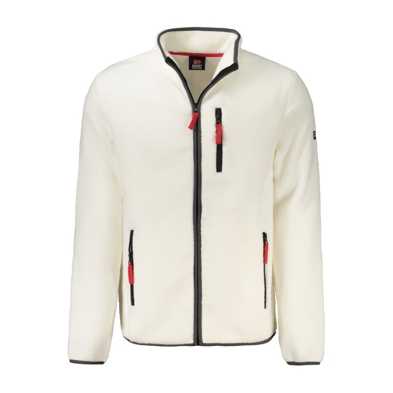 Sweat-shirt zippé blanc pour homme Norvège 1963
