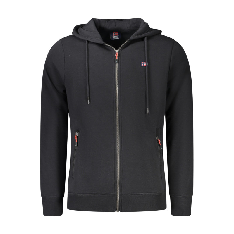 Sweat-shirt zippé noir pour homme Norvège 1963