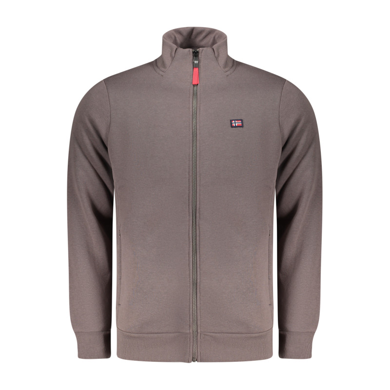 NORWAY 1963 MEN'S BROWN ZIP-UP SWEATSHIRT