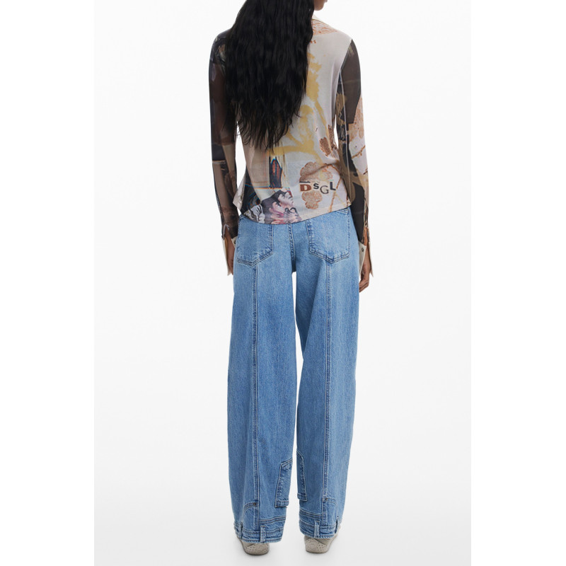 DESIGUAL CAMICIA MANICHE LUNGHE DONNA BEIGE