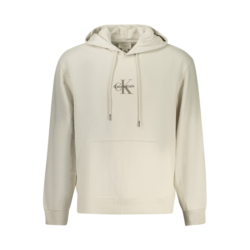 Sweat-shirt zippé pour homme Calvin Klein, beige