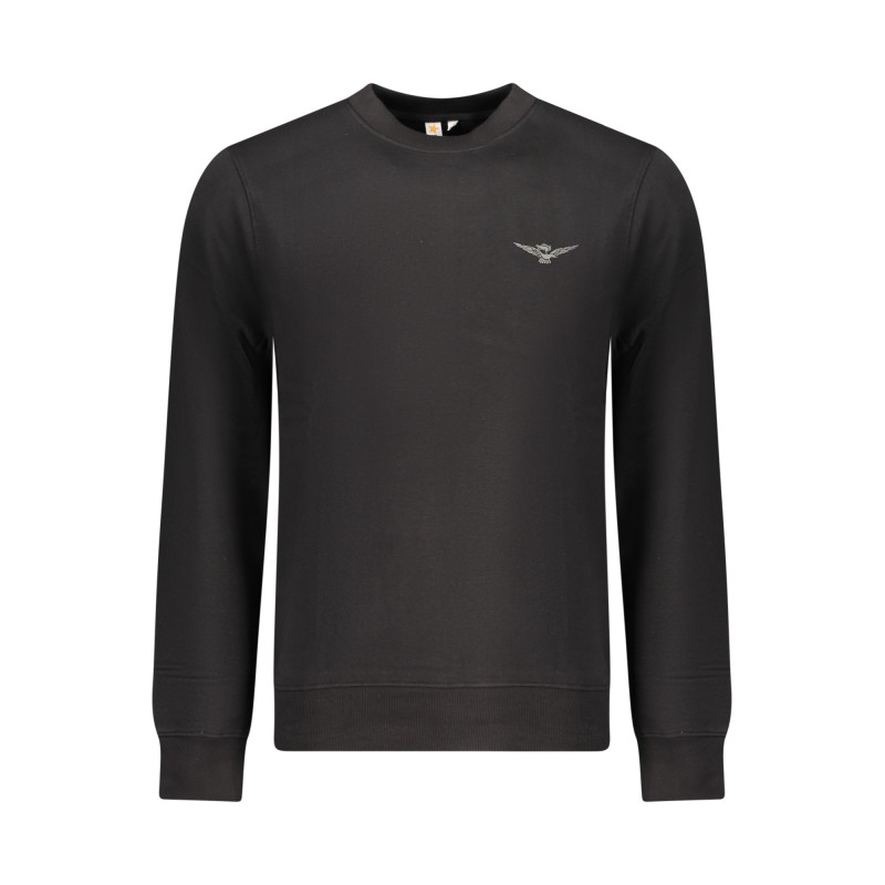 Schwarzes Herren-Sweatshirt mit Reißverschluss der Militärakademie