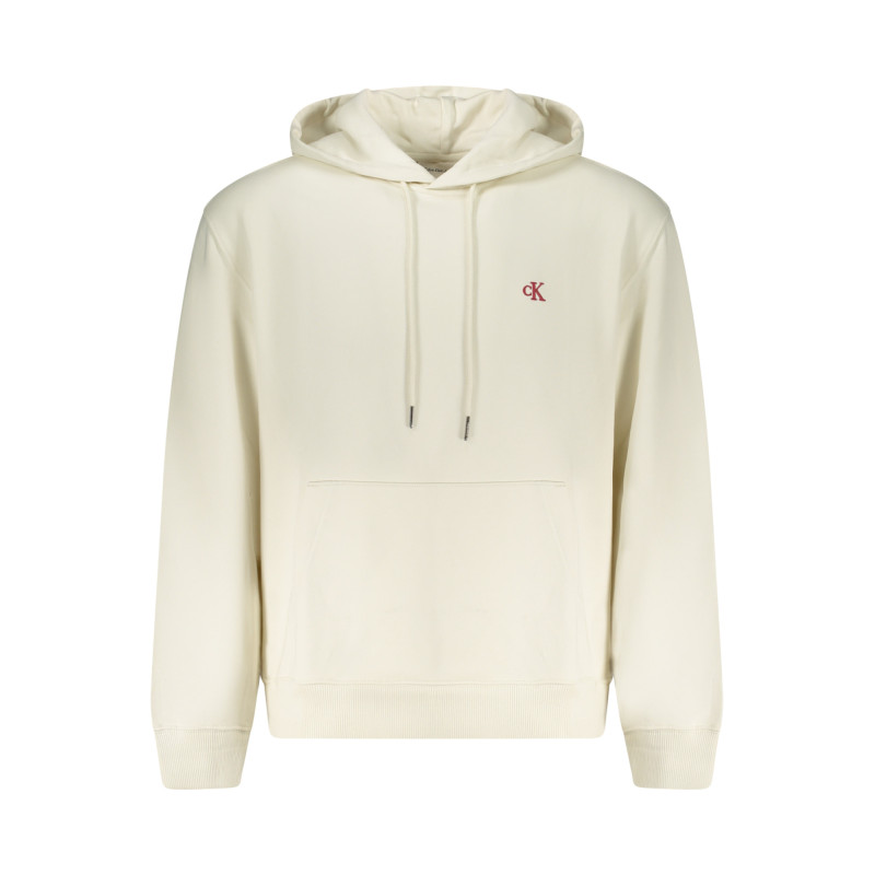 Sweat-shirt zippé blanc pour homme Calvin Klein
