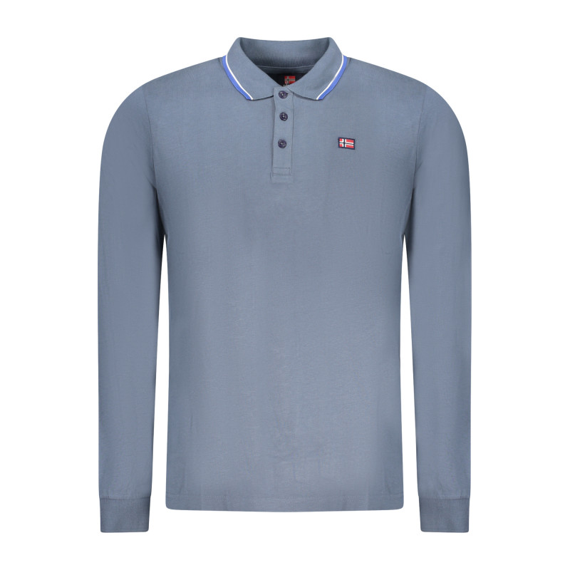 NORWAY 1963 MEN'S LONG-SLEEVED POLO SHIRT, BLUE