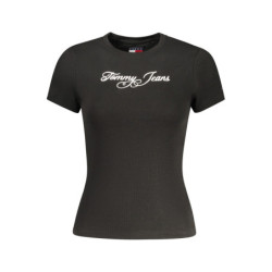TOMMY HILFIGER DAMEN-T-SHIRT MIT KURZEN ÄRMELN, SCHWARZ