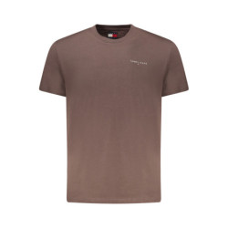TOMMY HILFIGER MEN'S SHORT-SLEEVE T-SHIRT BROWN