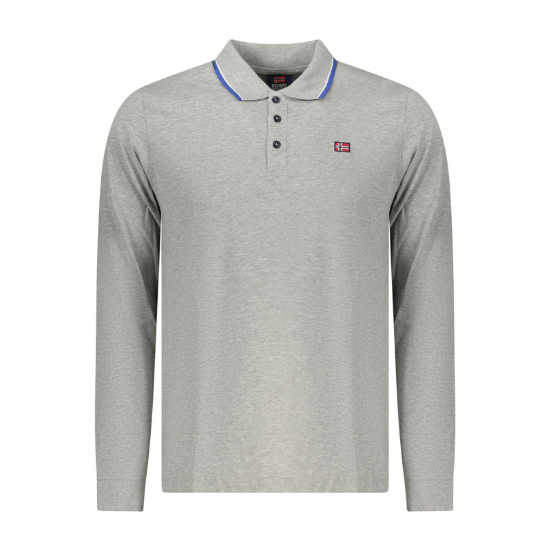 NORWAY 1963 POLO MANICHE LUNGHE UOMO GRIGIO