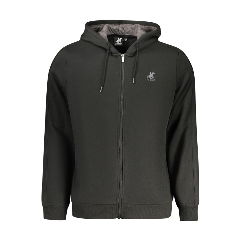SUDADERA NEGRA CON CREMALLERA PARA HOMBRE US GRAND