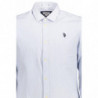 US POLO SHIRT LONG SLEEVE MAN LIGHT BLUE