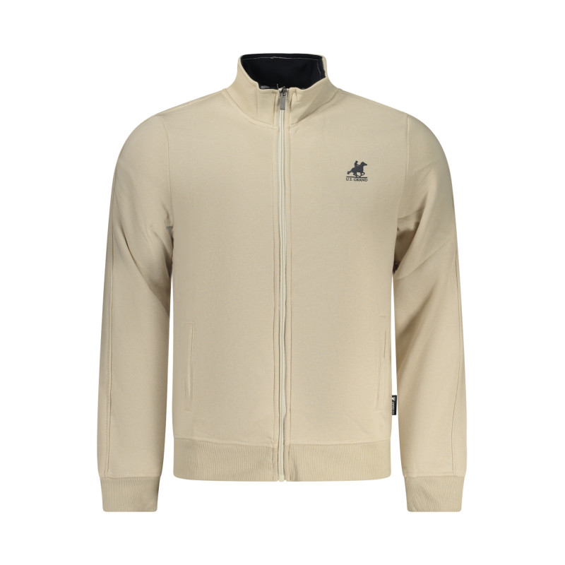 US GRAND MEN'S BEIGE ZIP-UP SWEATSHIRT