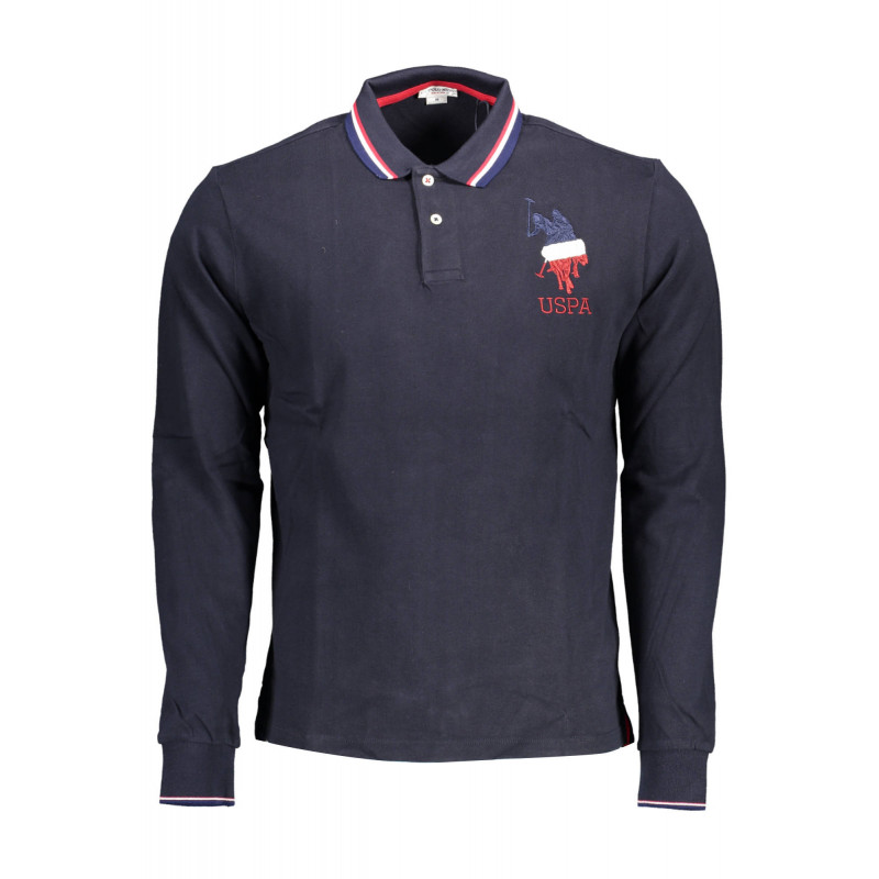 US POLO BLAUES LANGARM-POLOSHIRT FÜR HERREN