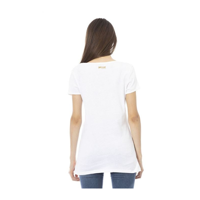 Just Cavalli Beachwear T-shirts Blanc Femme L44151GRBC_WHITEORANGE