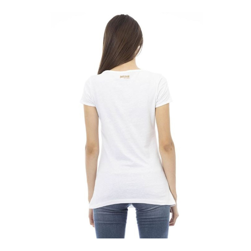 Just Cavalli Beachwear T-shirts Blanc Femme L44151GRBC_WHITEMAGENTA